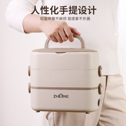 加热饭盒可插电保温电热蒸煮饭菜自热便当盒上班族办公室带饭神器 - 图1