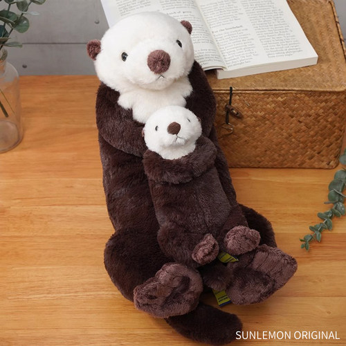 日本sunlemon仿真海獭玩偶海洋大公仔抱枕娃娃毛绒玩具儿童礼物女 - 图2