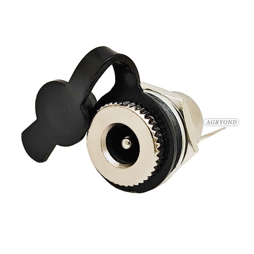 DC直流电源插头插座焊接接头5.5*2.1MM公头母座圆孔面板螺丝固定 - 图1