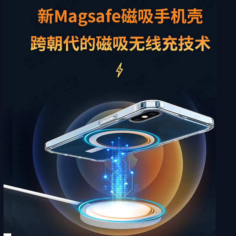 Magsafe磁吸透明适用于苹果xs手机壳新款iPhoneX全包防摔苹果8plus无线充电XR超薄XSMAX男女7plus保护套se2 - 图2