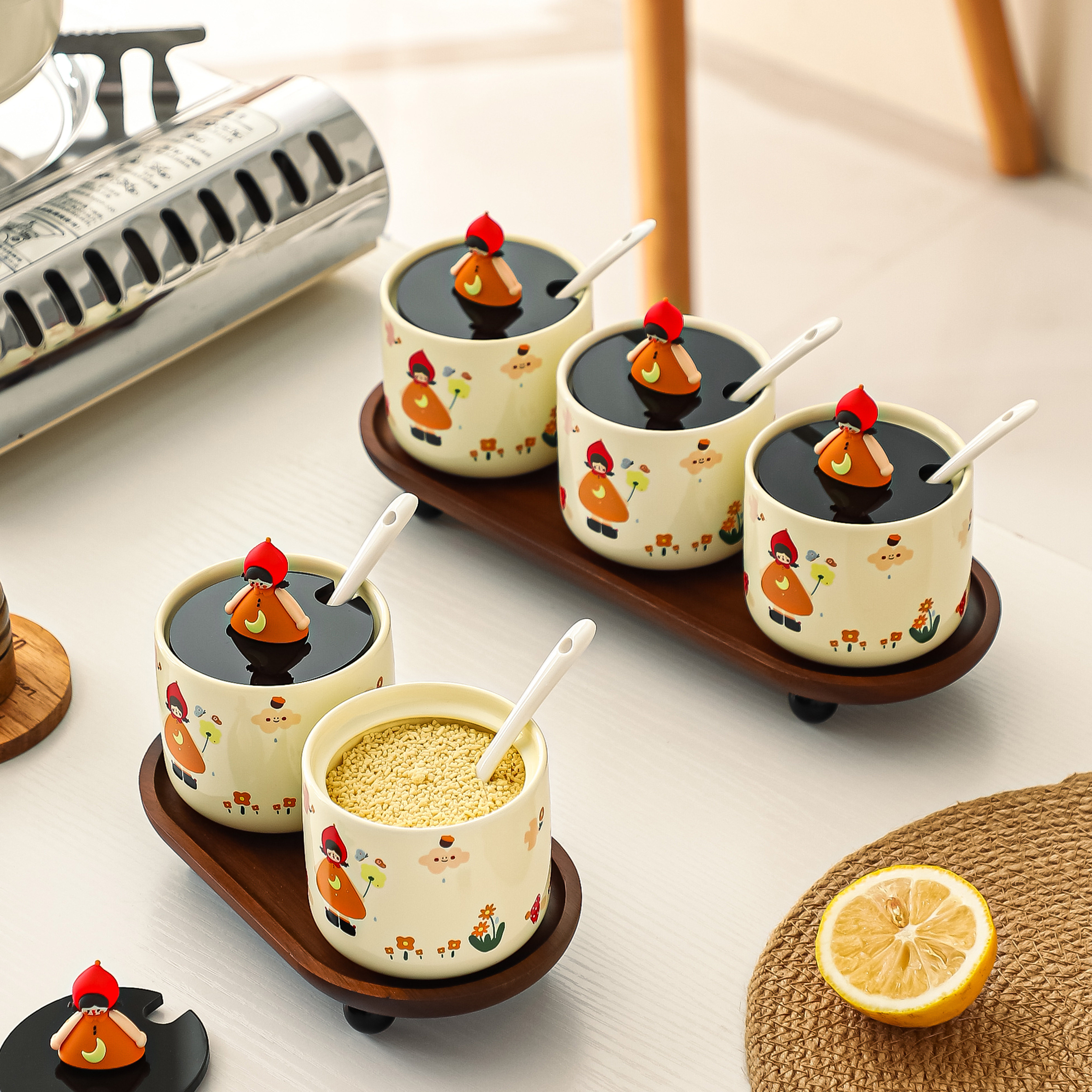 陶瓷调料罐组合套装家用厨房放盐味精糖辣椒油罐高颜值盐罐佐料罐,淘宝优惠券,粉丝福利购,淘宝优惠卷