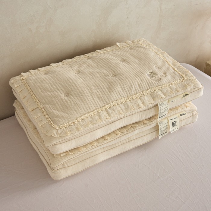 双层可拆花边棉麻蚕丝枕二合一可拆蚕丝棉麻枕头棉麻成人枕芯,淘宝优惠券,粉丝福利购,淘宝优惠卷