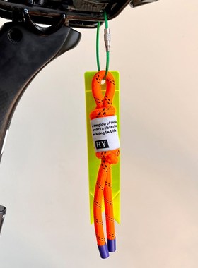 山地自行车荧光绳反光飘带公路车座位挂件夜骑警示条书包背包挂绳