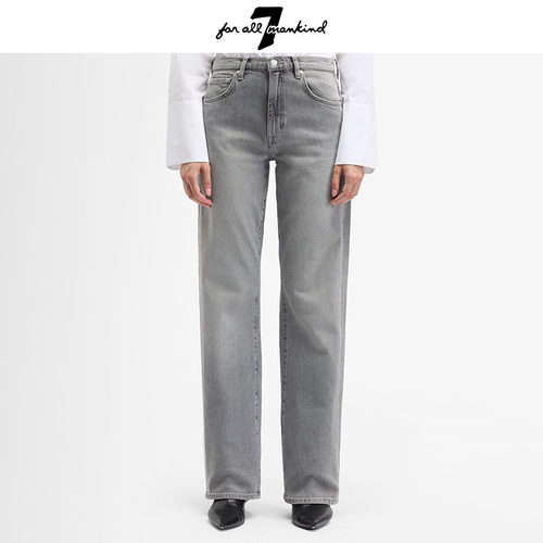 7 For All Mankind 26新品宽松直筒舒适版型高腰牛仔裤日常简约女 - 图0