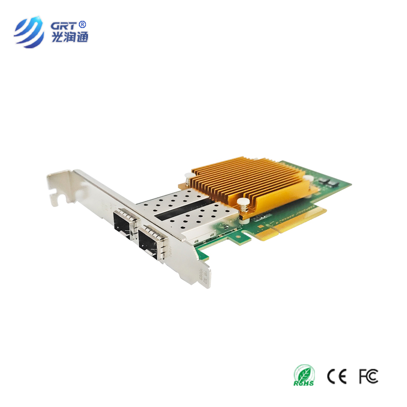 光润通 F1002E-V3.0 X520万兆10G双光口网卡  82599ES芯片 PCIEX8服务器光纤SFP+ - 图0