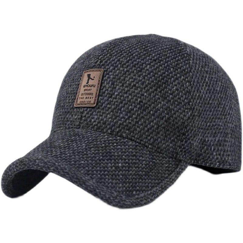 冬季护耳棒球帽男士加绒保暖棉帽秋冬款毛呢帽爸爸加厚老年人帽子,淘宝优惠券,粉丝福利购,淘宝优惠卷