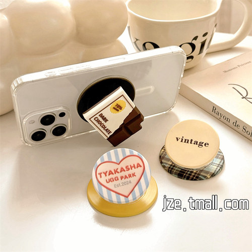 ins风超好看手机磁吸支架MagSafe个性巧克力蛋糕气囊背贴可伸缩固定桌面支撑架女时尚网红爆款强力引磁配件壳 - 图2