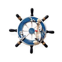 Nautical Steering Wheel Wood Craft Home Decoration 23cm