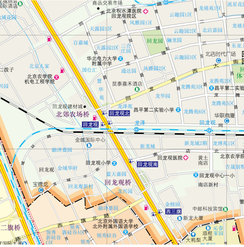 2024海淀区地图 石景山区交通旅游图（内附详细的北京市公交线路手册）北京市分区交通旅游地图系列-正反面印刷 防水撕不烂材质 - 图3