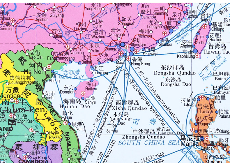 2023世界海运交通图2.26米x1.1米世界地图挂图中英文对照 国际航海路线港口油港 专业世界地图海运版 - 图1