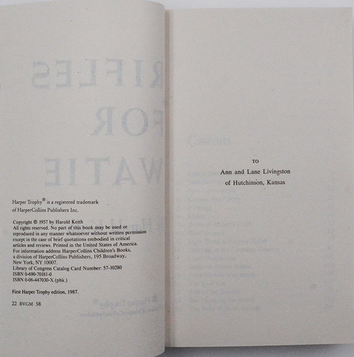 【现货】Rifles for Watie 给威蒂的枪 Harold Keith 1958年纽伯瑞金奖作品 青少年课外读物 蓝思 910L 美版进口 英文原版小说 - 图2