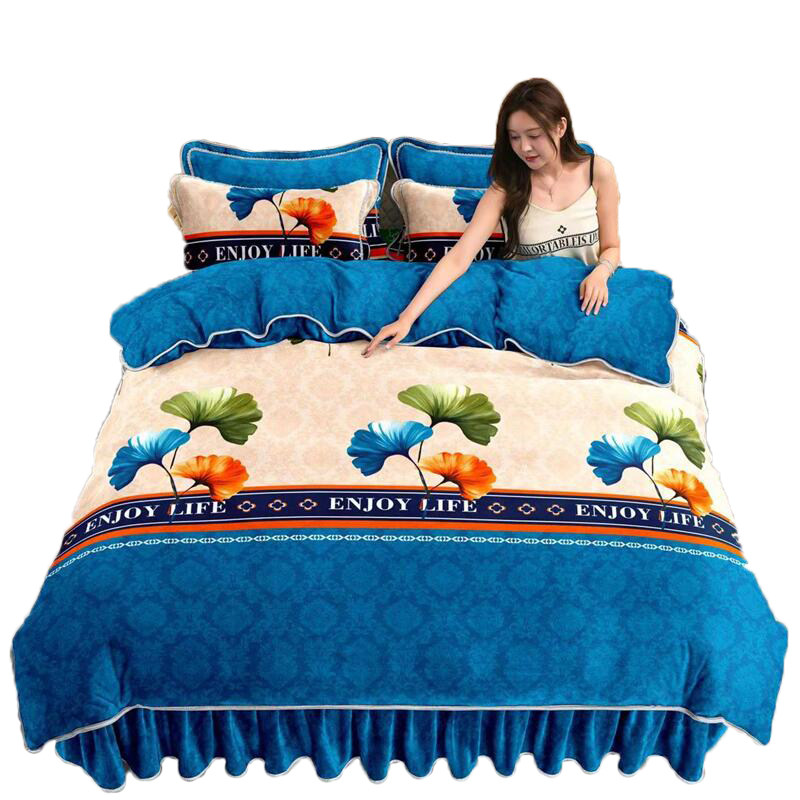 双面加厚牛奶绒四件套冬季珊瑚绒加绒保暖法兰绒被套床裙床上用品,淘宝优惠券,粉丝福利购,淘宝优惠卷