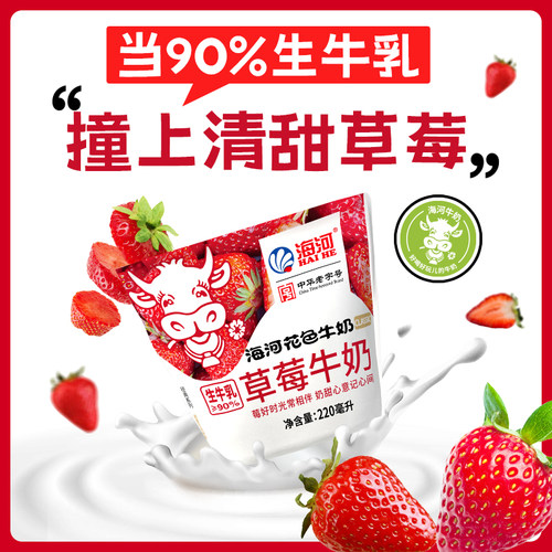 海河牛奶旗舰店10袋可可草莓巧克力牛奶学生营养早餐天津海河牛奶 - 图1