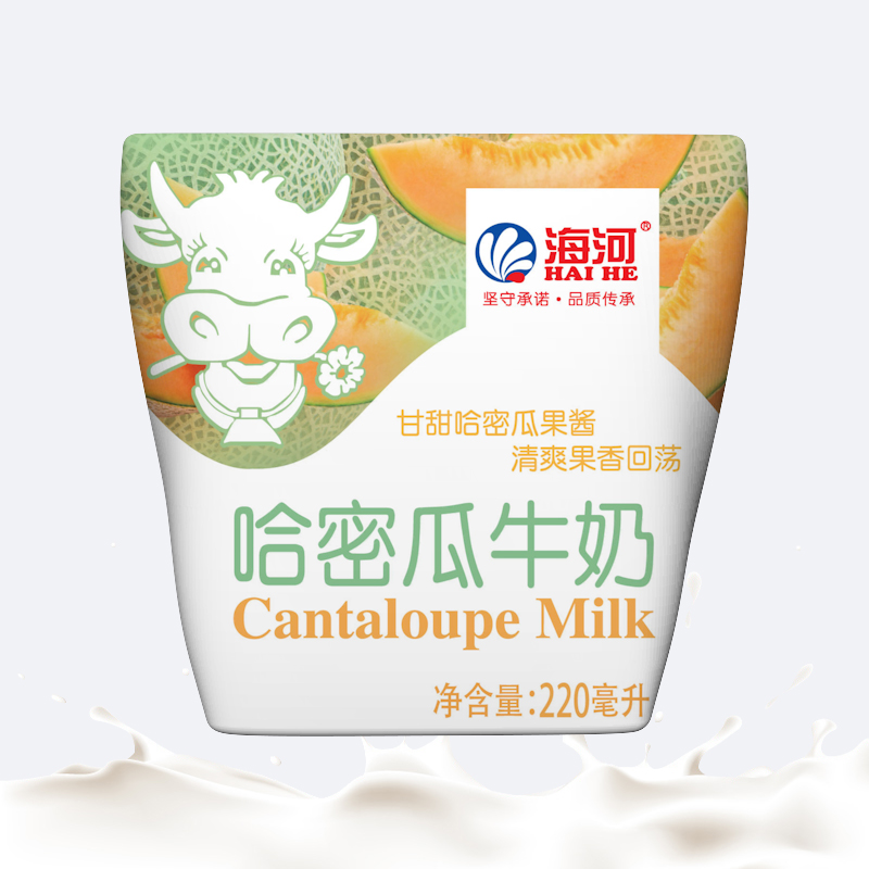 海河牛奶哈密瓜味220ml*10袋网红营养早餐学生奶调制乳袋装儿童奶-图2