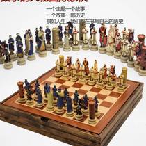 Chess Stereo Characters Send Dad Father-in-law Children To Send Friends Home Business Pendulum Match Solid Wood Chess