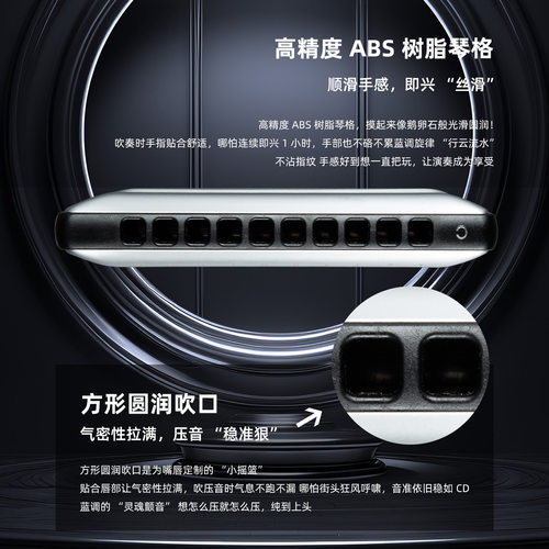 EASTTOP东方鼎布鲁斯口琴10孔maxwell专业初学演奏款学生用ms030 - 图2