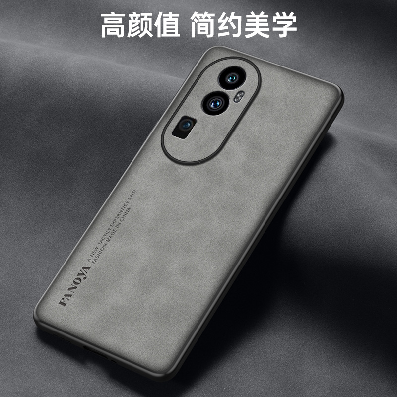 oppoReno10手机壳套Reno10Pro十高档小羊皮reno10 pro+新品全包镜头防摔保护套轻奢羊巴皮纹男款女耐磨5g潮薄 - 图2