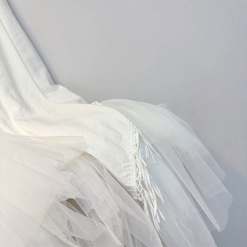 MBS.欧洲站新款高腰褶皱宽松大摆伞裙不规则网纱流苏百搭半身裙女,淘宝优惠券,粉丝福利购,淘宝优惠卷