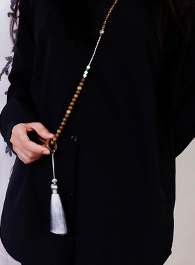 新中式斜挎链旗袍穿搭背背链民族风长款项链古风气质简约流苏链