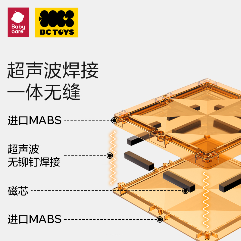 bctoys彩窗磁力片积木磁铁棒儿童益智玩具启蒙生日礼物babycare