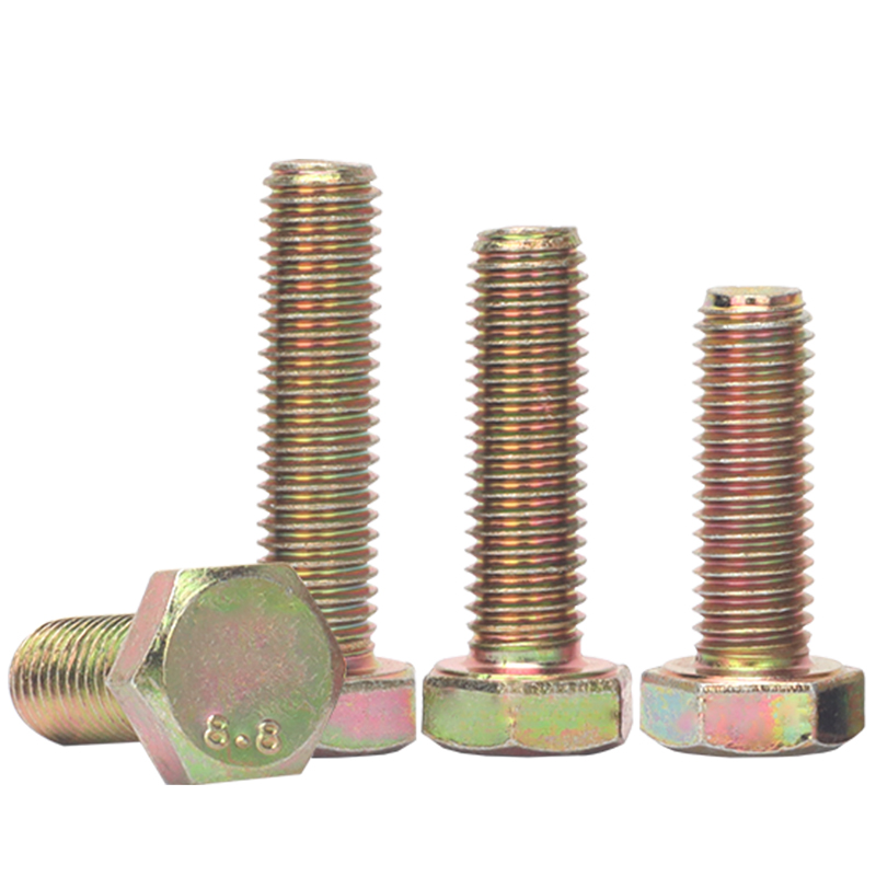 GB5783镀彩锌8.8级全牙外六角螺丝钉大全M4M5M6M8M10-M24黄锌螺栓 - 图3