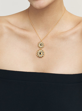 ASCENDER蓝纹石花蕊吊坠项链女原创设计轻奢精致高级感长项链新品