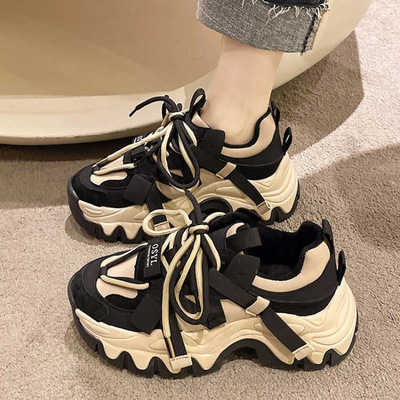 网红超火厚底炸街老爹鞋女2024年秋冬新款时尚百搭运动鞋子ins潮