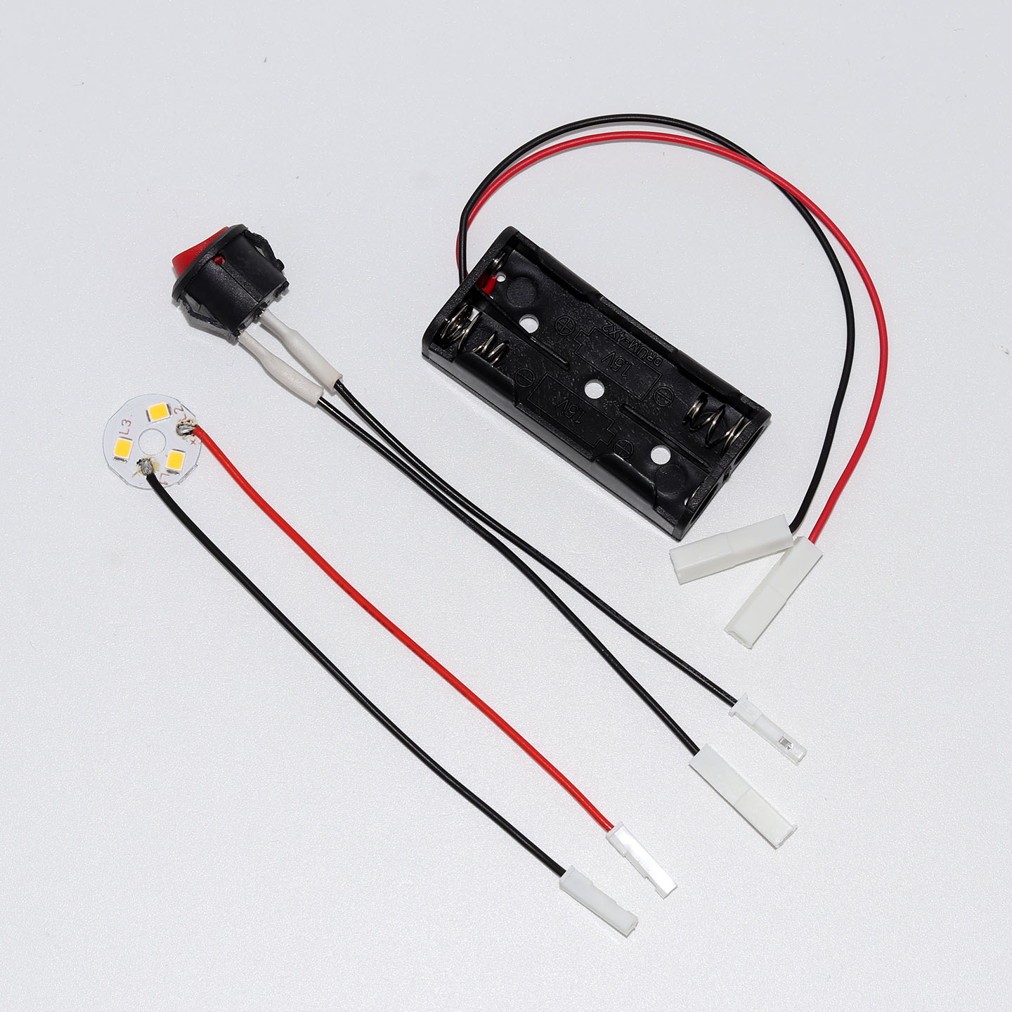 LED灯板3V灯片 电池款带开关手工小夜灯台灯改装圆形贴片灯珠光源 - 图1