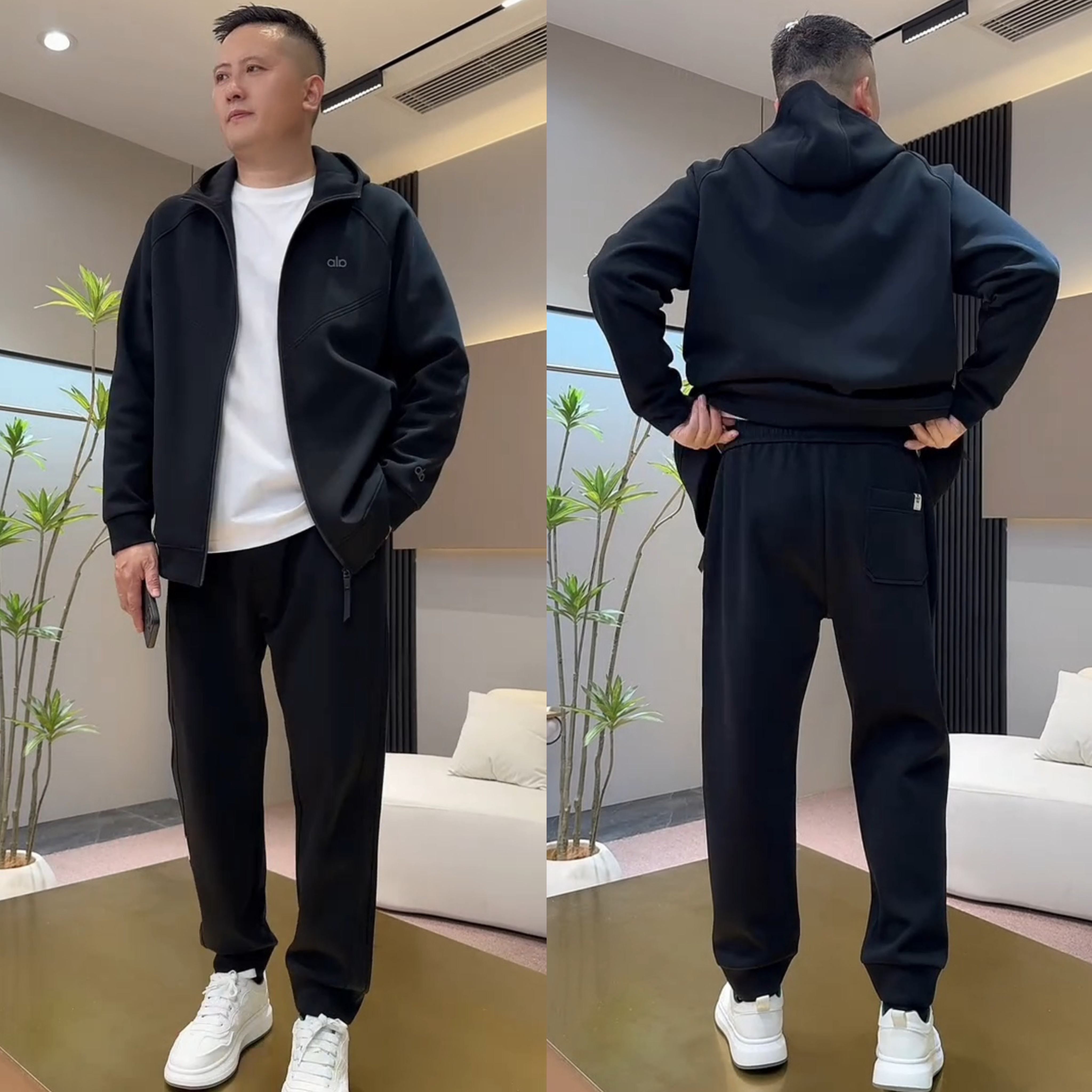 秋季爆款潮牌休闲运动套装男时尚宽松重磅连帽外套束脚卫裤两件套,淘宝优惠券,粉丝福利购,淘宝优惠卷