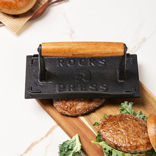 家用牛排压肉器铸铁烧烤铁板烧压饼器汉堡肉饼神器煎肉压板工具 - 图0