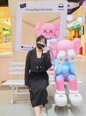 卡通芝麻街大摆件暴力熊公仔雕塑景区奶茶店门口拍照网红打卡装饰