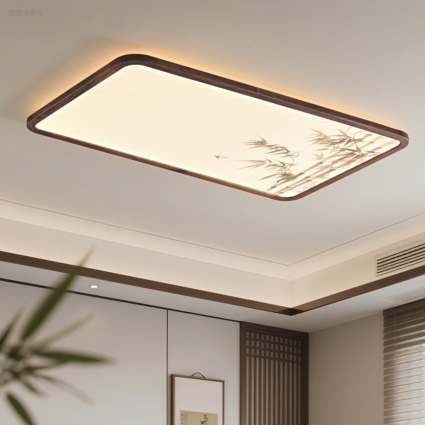 超薄宋代美学卧室吸顶灯新中式护眼全光谱房间书房高级感复古主灯 - 图2