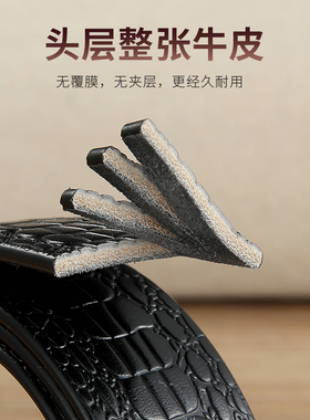 五角星滚轴皮带真皮头层牛皮