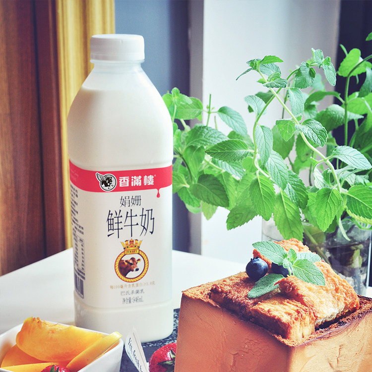 香满楼娟姗鲜牛奶大瓶946ml巴氏杀菌3.8g蛋白质富硒孕妇顺丰发货