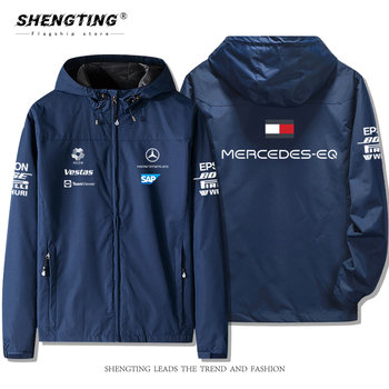 Mercedes AMG racing jackets hooded hooded ສໍາລັບຜູ້ຊາຍແລະແມ່ຍິງ, jackets ດູໃບໄມ້ລົ່ນແລະລະດູຫນາວ, outerwear, ເຄື່ອງນຸ່ງຫົ່ມ trendy
