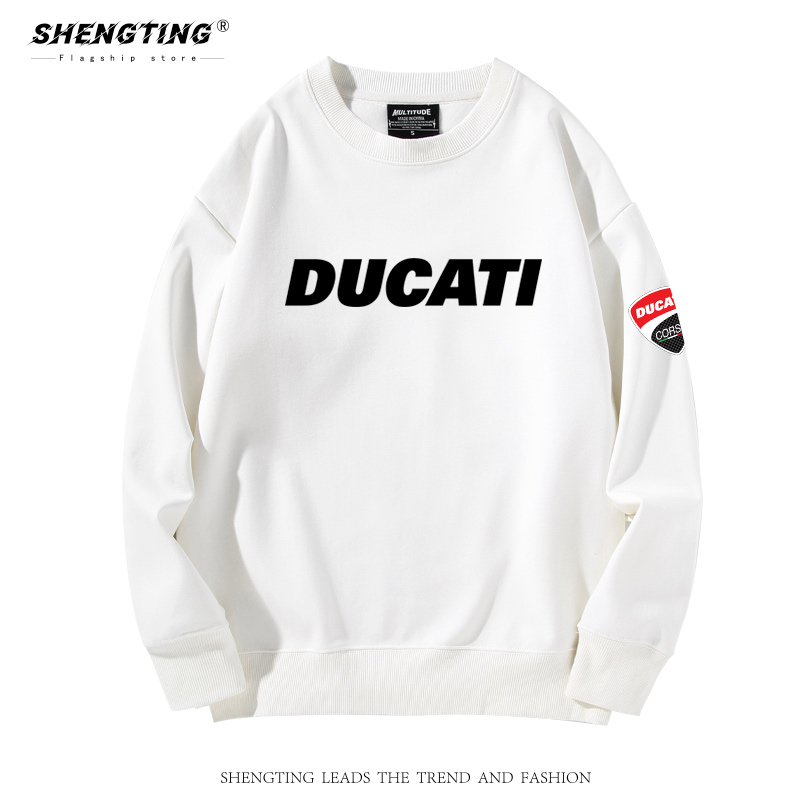 DUCATI杜卡迪周边圆领ins潮卫衣情侣春秋加绒加厚宽松百搭上衣
