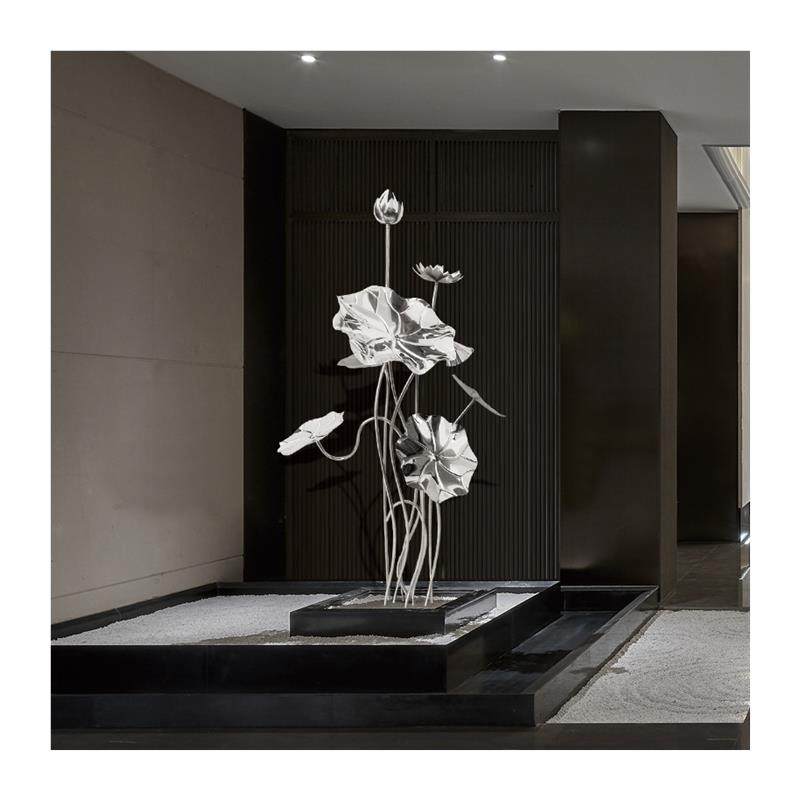 不锈钢铁艺荷叶荷花落地摆件户外酒店庭院水池水景金属雕塑装饰品,淘宝优惠券,粉丝福利购,淘宝优惠卷