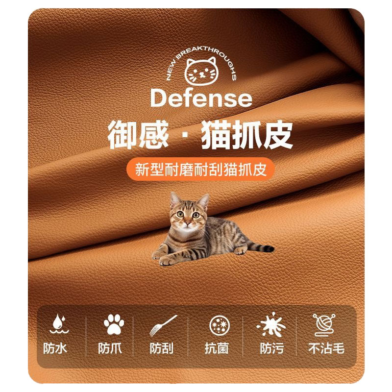 猫爪皮沙发客厅小户型出租房服装店双人可折叠多功能两用布艺沙发