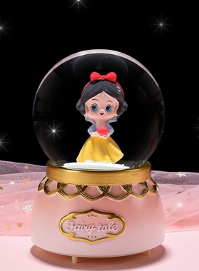 女孩魔法高端礼物水晶球节日音乐盒玻璃八音盒女生旋转新款儿童