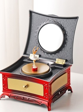 摆件小提琴高级音乐盒八音盒生日礼物创意感小众吉他摆饰复古女生