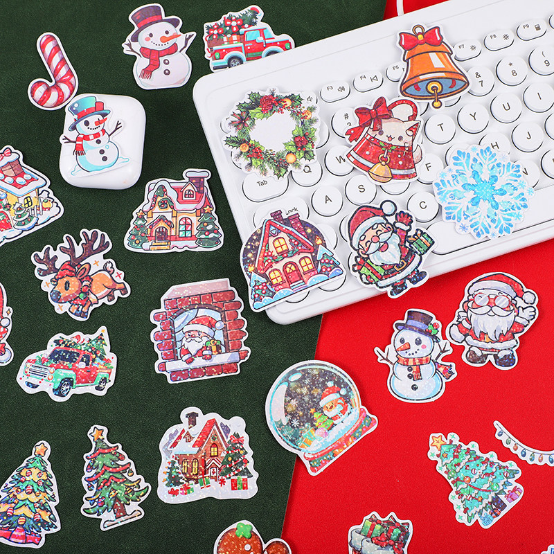 Christmas cartoon sticker santa gift