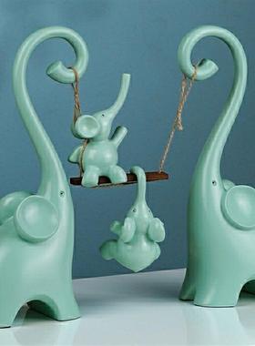 酒柜摆件客厅2025新款家居装饰品创意简约大象摆件客厅电视柜高端