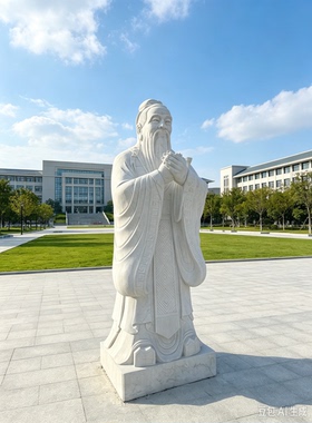 石雕孔子校园孔子像花岗岩雕像汉白玉孔夫子雕塑广场人物定制摆件