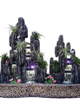 大型室外假山流水阳台庭院喷泉水泵鱼塘摆件公司酒店房屋装饰园林