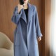 Loose mid-length double-sided woolen cashmere coat fashionable