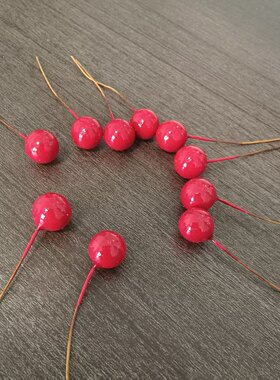 仿真红果发财果餐厅摆件 迷你红果相思豆冬青圣诞新年手工diy配件