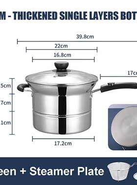 Pasta Pot Cooking Noodle Pot Stainless Steel Soup Pan Steame