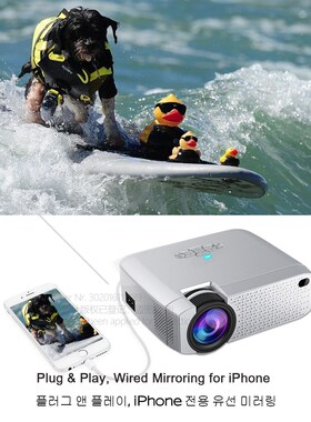 LED Mini Projector D40W,Video Beamer for Home Cinema.1600 Lu