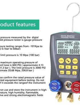 Refrigeration Digital Manifold Pressure Gauge Vacuum Pressur