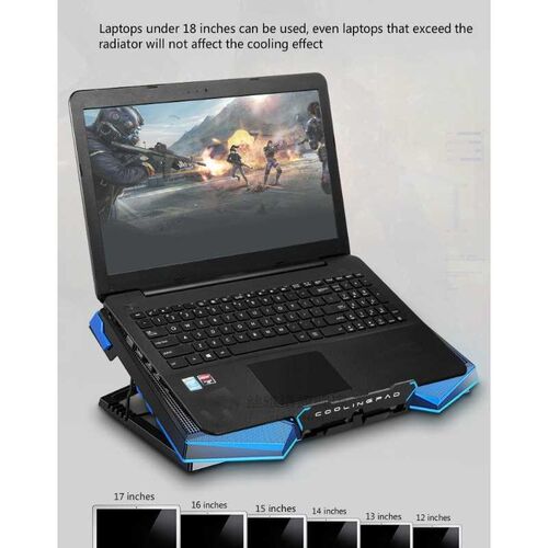 18 Inch Gaming Laptop Cooler Five Fan Led Screen Dual SB Por - 图2